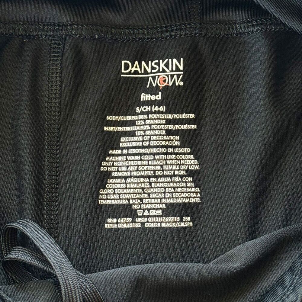 Danskin Black & Blue Colorblock Athletic Workout Fitted Leggings - Picture 3 of 5